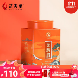 武夷星 武夷特级金骏眉甜香红茶 古涧系列罐装自饮茶叶 125g*1罐