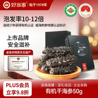 HOMEY 好当家 有机淡干海参 50g 10-12只  威海野生刺参  海鲜干货