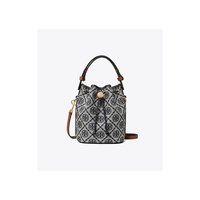 移动端：TORY BURCH 香港直邮TORY BURCH汤丽柏琦 T Monogram女包手提水桶包高级感