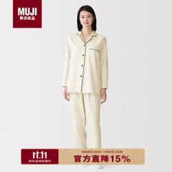 無印良品 MUJI 女式无侧缝法兰绒睡衣女士家居服 象牙色 6A XL