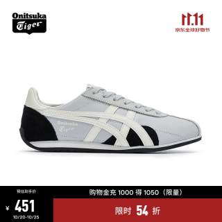 鬼塚虎 新款 复古男女款运动休闲鞋慢跑鞋RUNSPARK 灰色/黑色 36
