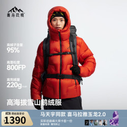 喜马拉雅 玉龙2.0鹅绒服800蓬95绒-20°C雪山攀登专业户外防风羽绒服 绯影红 2.0新款800蓬95鹅绒-20°C XL 充绒量220g