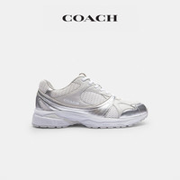 COACH 男士男鞋SPORT运动鞋跑步鞋平底鞋简约透气休闲百搭 浅灰色/亮白色