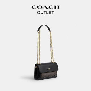 COACH 奥莱女士女包经典标志ELODIE 18号斜挎包单肩包