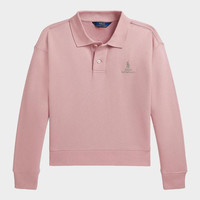 拉夫劳伦 Little Girl's & Girl's Logo Cotton Long-Sleeve Polo Shirt