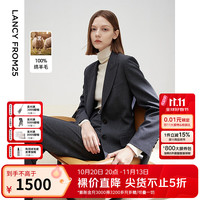 朗姿 25纯羊毛通勤职业正装气质西服/西裤春新款 深灰色西装2 M