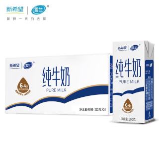 新希望 全脂纯牛奶 200g*24盒