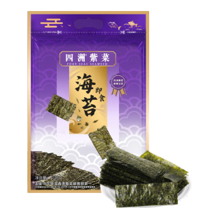四洲 紫菜包饭寿司海苔片拌饭休闲办公室零食无添加儿童孕妇即食50束香脆紫菜 原味