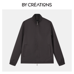 By Creations 休闲夹克衫男士商务桑蚕丝双开拉链