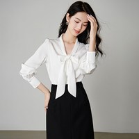 移动端、88VIP：晚白 缎面 女士衬衫