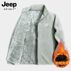 JEEP SPIRIT 吉普抓绒衣男2026新款秋冬双面加绒加厚冲锋衣内胆摇粒绒卫衣外套 男款-薄荷绿 M