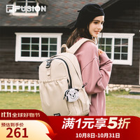 斐乐 FUSION潮牌情侣款漫游包2025秋款男女双肩包 晨雾灰-GY XS