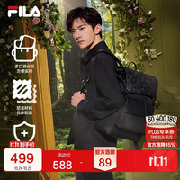 斐乐 黑武士丨斐乐双肩背包男士老花书包电脑包