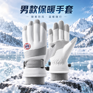 勋阳宇乐 保暖手套防寒风触屏防水冬季滑雪