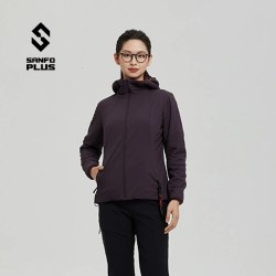 SANFO PLUS 粒子Alpha动态保暖连帽棉服 女20168