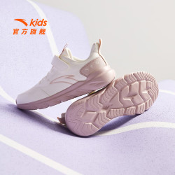 安踏 儿童运动鞋 革面软弹 象牙白/藕灰 38码