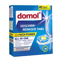 Domol 洗碗块 洗碗机清洁剂 洗碗机清洁泡腾片多效合一 黄金心40粒