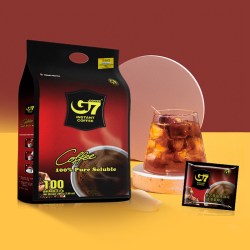 G7 COFFEE G7咖啡100包美式黑咖啡速溶无糖0脂燃减正品学生提神进口咖啡粉100包