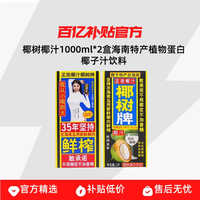椰树牌 椰树椰汁1000ml*2盒海南特产植物蛋白椰子汁饮料