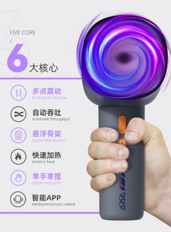 AK S1 AI 飞机杯 (自动加热+APP互动+双马达+多通道可选)