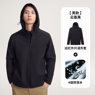移动端：探拓 2026年新款户外软壳衣防风防水耐磨男女秋冬连帽登山加绒外套