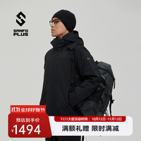 SANFO PLUS 户外三合一羽绒内胆800蓬鹅绒冲锋衣男秋冬防风户外登山服 黑色 M