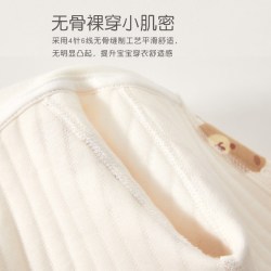 婧麒 新生婴儿衣服秋冬季初生宝宝连体衣纯棉夹棉加厚哈衣爬服冬装 可爱熊 59cm