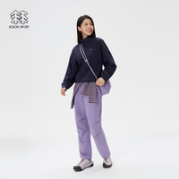 KOLON SPORT 户外休闲衣 女士半拉链卫衣露营针织上衣 LKMT6ST530-NV 藏蓝 M 165/88A