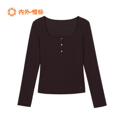 内外 好弹棉质方圆亨利领长袖NO252WF3302 长袖-法奇紫 L