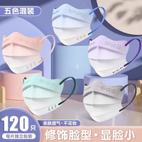 万宝绿 夏天口罩女 装 五色混搭-120只