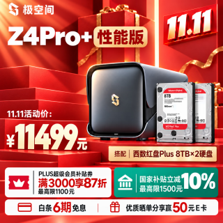 极空间 AI娱乐影音 NAS网络存储服务器+红盘Pro 8TB硬盘  2