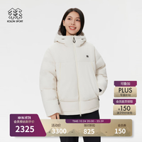 KOLON SPORT 户外羽绒服 男女同款防水透湿露营中量鹅绒夹克 LUDJ5WT526-CR 奶油白 XL 180/100A