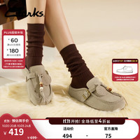 Clarks Vinara Bay秋冬新款勃肯鞋穆勒半拖百搭复古包头拖鞋女 灰色