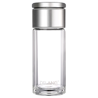 DELANG 德琅 8001 双层玻璃杯 320ml 钢本色