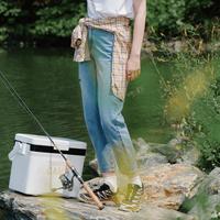 限尺码：TEENIE WEENIE 小熊女装牛仔裤春夏潮流个性化宽松舒适设计感侧边破洞直筒裤