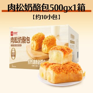 88VIP：良品铺子 肉松奶酪面包500g早餐整箱学生营养夹心红豆糕点独立包装