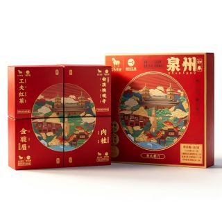 PLUS会员：八马茶业 印象泉州四大茶礼 115g 配礼袋 (金骏眉/功夫红茶/肉桂/铁观音)