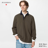 优衣库 休闲POLO衫/长袖男装合作款T恤488751 38 深褐色 M