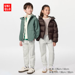 优衣库 童装男童女童高弹力快干运动长裤休闲裤裤子488426 489456 489456/02浅灰色