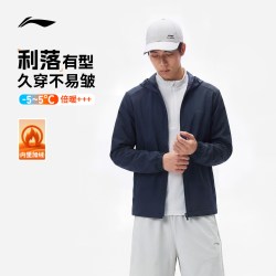 李宁 软壳男冬季新款上衣加绒轻户外夹克拒水通勤冲锋运动服外套