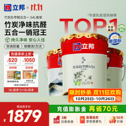 立邦 京雅居竹炭抗甲醛五合一内墙乳胶漆 54L套装(18L面漆*2+18L底漆)