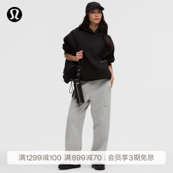 lululemon Big Cozy 女士超宽松阔腿运动裤 亚洲版型 杂色核心中灰 L