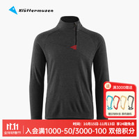 klattermusen 攀山鼠10055胡戈男款美利奴羊毛半拉链套头衫Huge HalfZipSweater 乌黑红褐RavenBurnt Russet XL