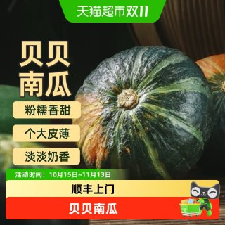 88VIP：胡鲜森 顺丰上门贝贝南瓜新鲜当季蔬菜甜粉糯小南瓜婴儿辅食现摘现发整箱