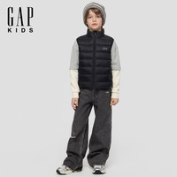 Gap 男童大童 秋季新款羽绒服马甲儿童装背心  黑色 150 cm(12-13岁)