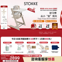 STOKKE 成长椅5件套TT婴儿多功能儿童高脚餐椅学坐椅 五件套含赠坐垫-羊绒灰-护栏-餐盘