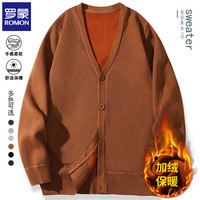 罗蒙 毛衣开衫加绒加厚款2026秋冬  焦糖 2XL