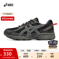 亚瑟士 男鞋女鞋复古耐磨慢跑鞋透气越野户外运动鞋 GEL-VENTURE 6 黑色/灰色 38