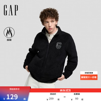 Gap logo刺绣宽松立领抱抱绒卫衣外套