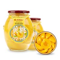 PLUS会员：林家铺子 黄桃罐头 820g*2罐
